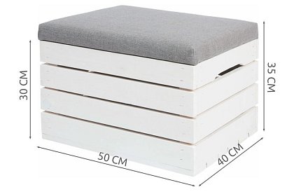 Dřevěný taburet – puf truhla s úložným prostorem