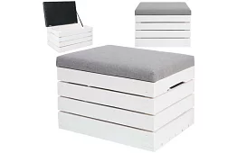 Dřevěný taburet – puf truhla s úložným prostorem