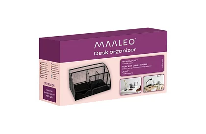 Organizér na psací stůl - 6 přihrádek - černý