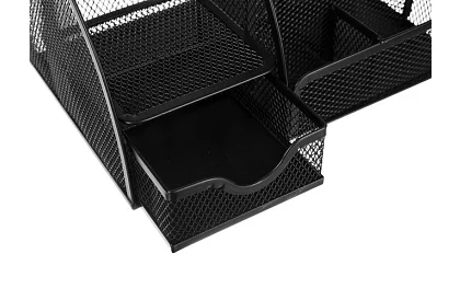 Organizér na psací stůl - 6 přihrádek - černý
