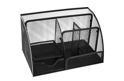 Organizér na psací stůl - 6 přihrádek - černý