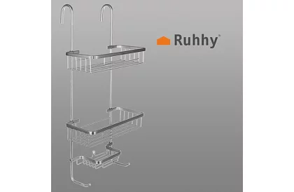 Závěsná polička do koupelny - stříbrná
