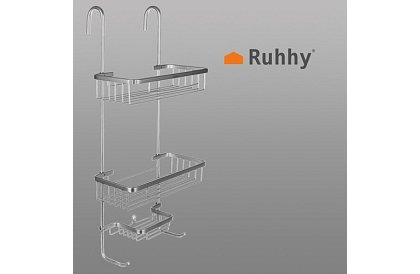Závěsná polička do koupelny - stříbrná