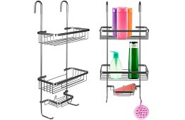 Závěsná polička do koupelny - stříbrná