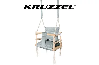 Dřevěná dětská houpačka – šedá