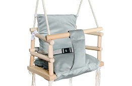 Dřevěná dětská houpačka – šedá