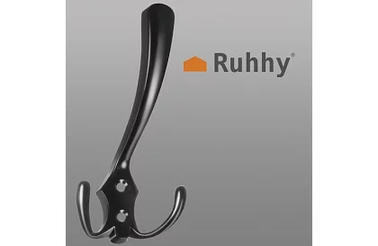 Nábytkový nástěnný věšák černý – sada 5 kusů