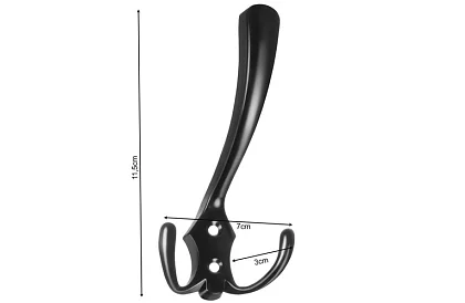 Nábytkový nástěnný věšák černý – sada 5 kusů