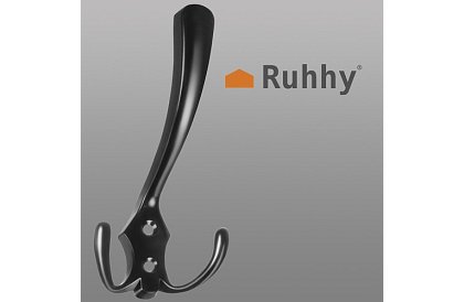 Nábytkový nástěnný věšák černý – sada 5 kusů