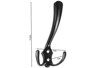 Nábytkový nástěnný věšák černý – sada 5 kusů