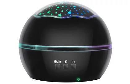 LED noční lampa s projektorem obrázků - černá