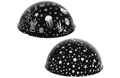 LED noční lampa s projektorem obrázků - černá