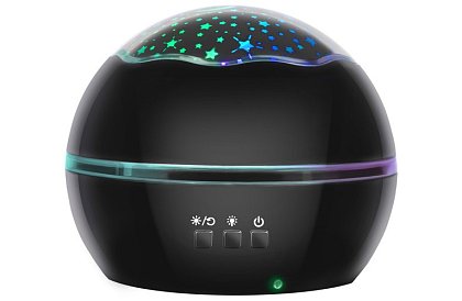 LED noční lampa s projektorem obrázků - černá