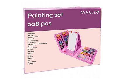 Výtvarná sada na malování pro děti – umělecký kufr - 208 dílků
