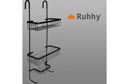 Závěsná polička do koupelny - černá