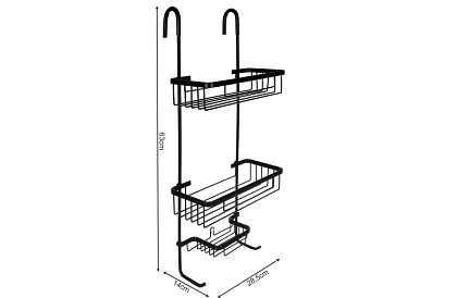 Závěsná polička do koupelny - černá