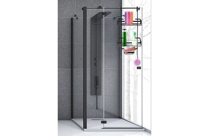 Závěsná polička do koupelny - černá