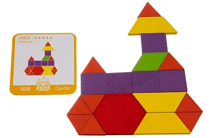 Dřevěné vzdělávací puzzle - geometrické tvary