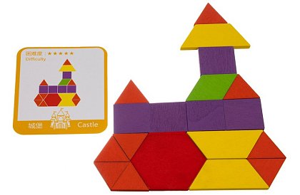 Dřevěné vzdělávací puzzle - geometrické tvary