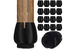 Filcové podložky na nohy židlí proti poškrábání – sada 16 ks