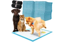 Hygienické savé podložky pro zvířata 33x45 cm  – 100 ks + sáčky