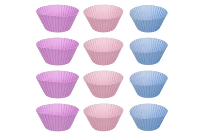 Teflonový pečicí plech na muffiny + 12 silikonových košíčků