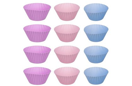 Teflonový pečicí plech na muffiny + 12 silikonových košíčků