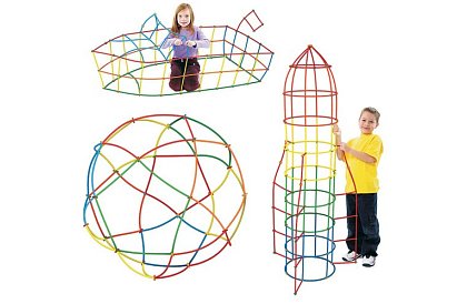 Barevná 3D stavebnice z brček 408 ks – kreativní hra pro děti