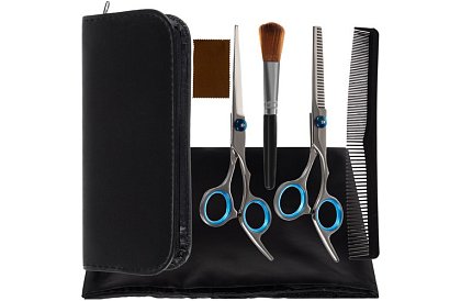 Kadeřnické nůžky a příslušenství – sada 7 ks