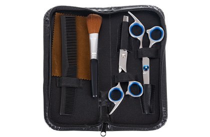 Kadeřnické nůžky a příslušenství – sada 7 ks