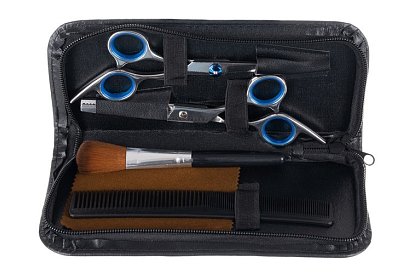 Kadeřnické nůžky a příslušenství – sada 7 ks