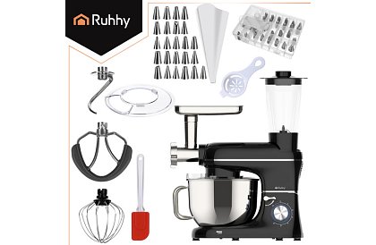 Kuchyňský robot 1500 W RUHHY 3 v 1 s mixérem a mlýnkem na maso – mísa 6,2 l