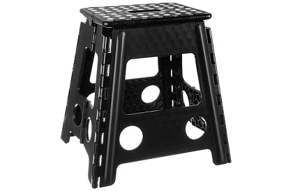 Skládací stolička – taburet černobílý