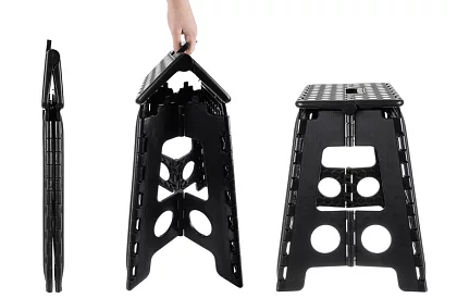 Skládací stolička – taburet černobílý