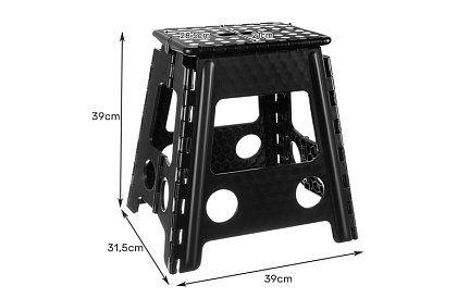 Skládací stolička – taburet černobílý