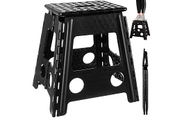 Skládací stolička – taburet černobílý