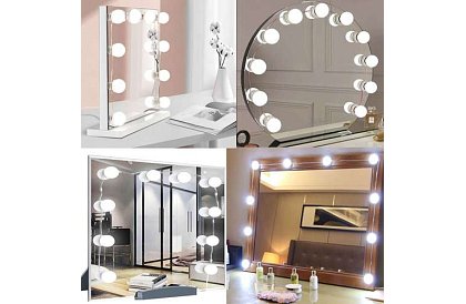 LED lampy na zrcadlo - toaletní stolek – sada 10 ks
