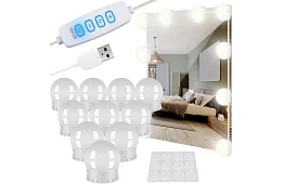 LED lampy na zrcadlo - toaletní stolek – sada 10 ks
