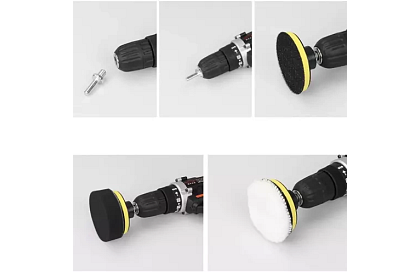 Leštící houby na vrtačku 80 mm – sada 12 prvků