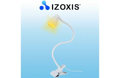 LED lampa na psací stůl s kovovým klipem - bílá