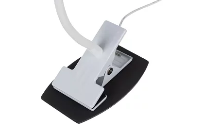 LED lampa na psací stůl s kovovým klipem - bílá