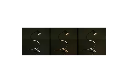 LED lampa na psací stůl s kovovým klipem - bílá