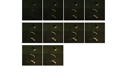 LED lampa na psací stůl s kovovým klipem - bílá