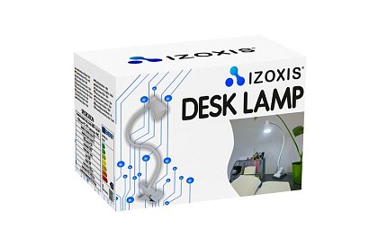 LED lampa na psací stůl s kovovým klipem - bílá