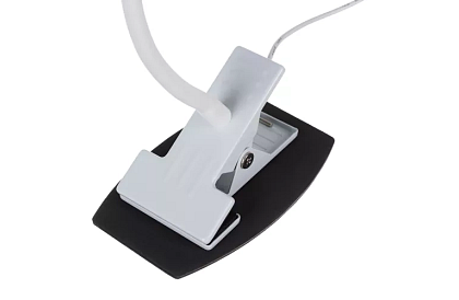 LED lampa na psací stůl s kovovým klipem - bílá