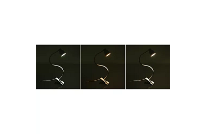 LED lampa na psací stůl s kovovým klipem - bílá