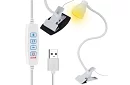 LED lampa na psací stůl s kovovým klipem - bílá