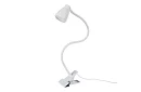 LED lampa na psací stůl s kovovým klipem - bílá