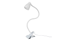 LED lampa na psací stůl s kovovým klipem - bílá