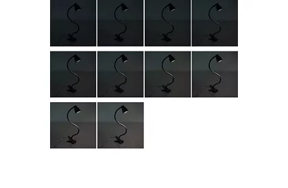 LED lampa na psací stůl s kovovým klipem – černá